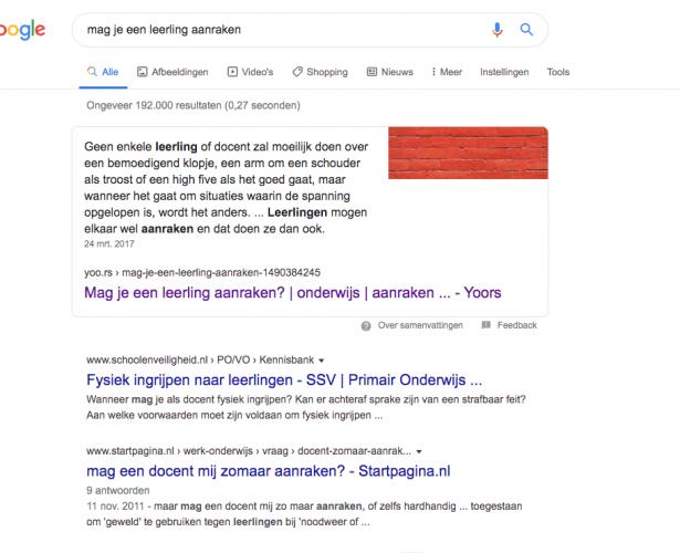Je post staat bovenaan in Google !