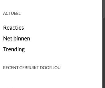 Trending. Responses. Just inside.