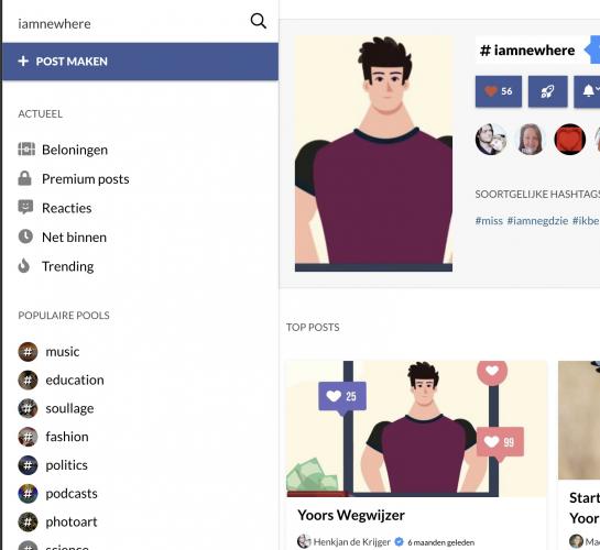 Post in #iamnewhere by clicking on the hashtag : #iamnewhere 