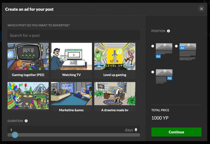 Today's test: Sell the space around your post to a sponsor.