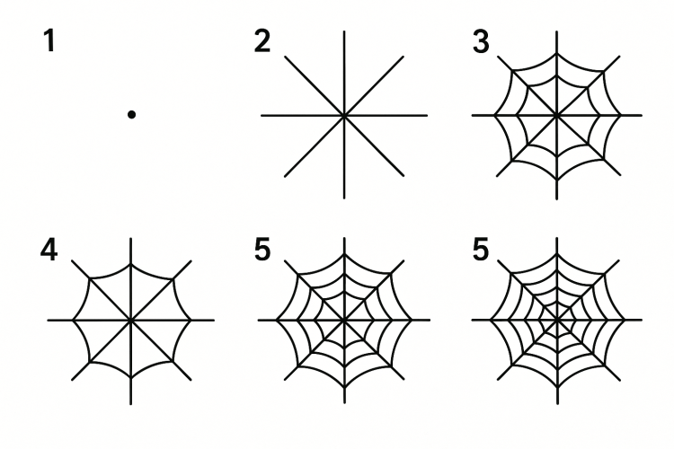 🕸️ How to Draw a Spider Web Step by Step (Easy Tutorial for Beginners)