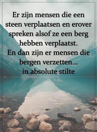 Mooie tekst, praten of doen.