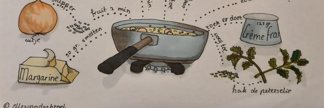 Champignon Roomsaus - getekend recept