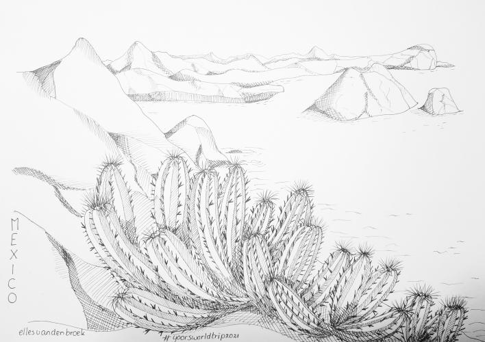 Mexico - pentekening - yoors world trip