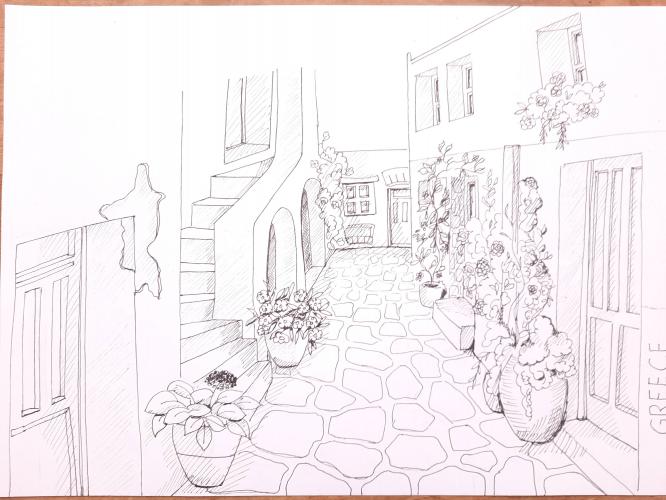 Griekenland  - yoors world trip - pentekening 