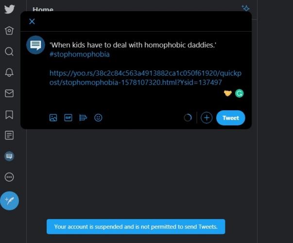 Twitter account suspended without explanation 