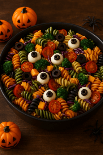 Spooky Halloween Pasta Salad Recipe (Easy & Fun for Parties)
