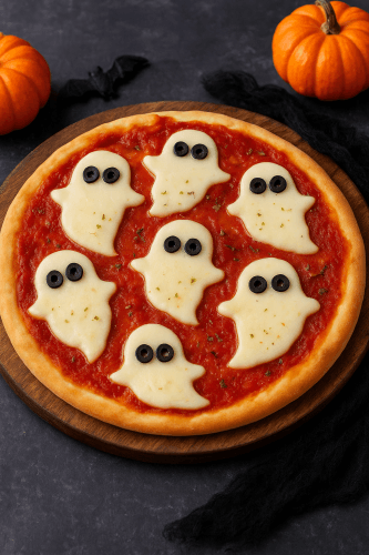 Ghost Pizza – Simple and Adorable Halloween Treat