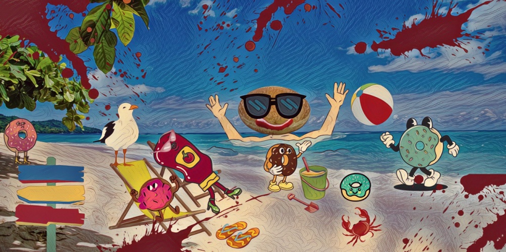 Ketchup Donut at the Beach