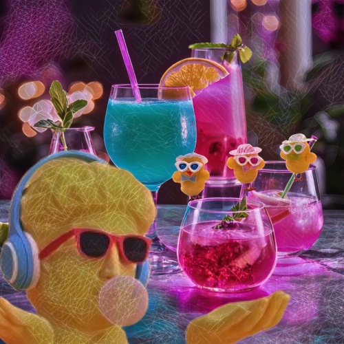 'Chillin' with Neon Vibes: Cool Mocktails & Cooler Chicks
