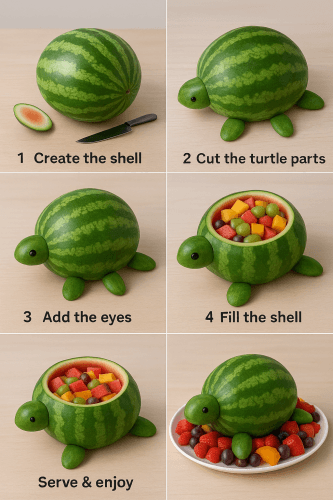 🐢 Watermelon Turtle Fruit Bowl – A Summer Party Showstopper