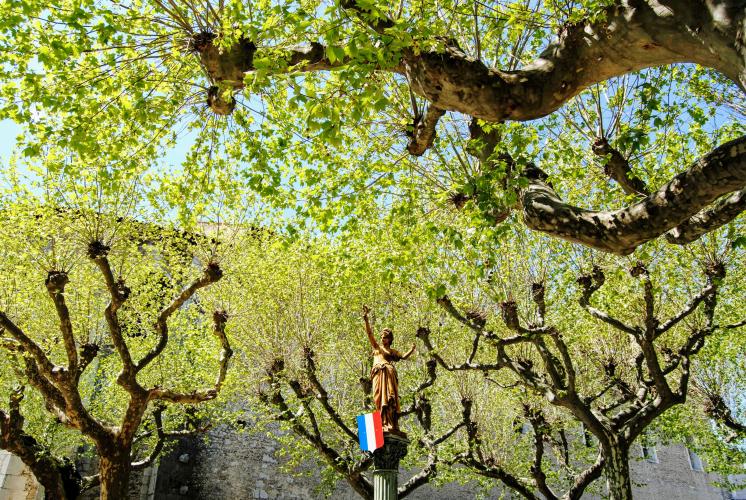 Het Franse stadje Die in de lente