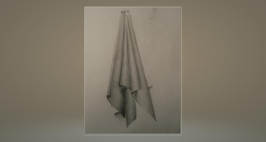 Studie van de vouwen in een kleed 2