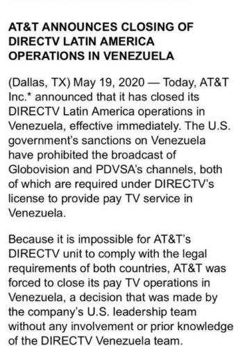 And now we are left without satellite tv ..