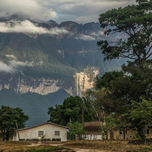 Would you like to enjoy a football match with that landscape in the background?