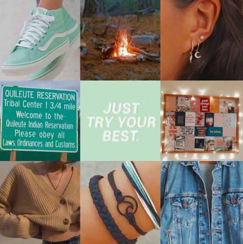 A mood board for a character