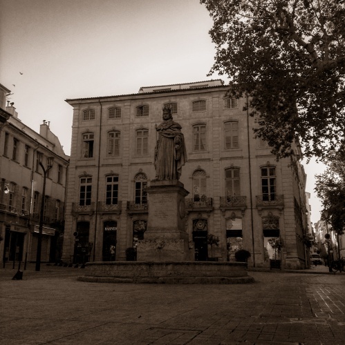 Early morning statue