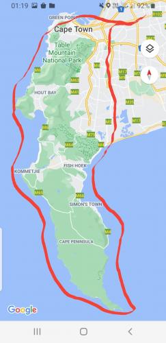 <a class="removable-mention" data-mentionid="33595" href="/useroverview/33595/marijke">@marijke</a> Yes, you do Signal Hill. This is the route we took. You could have done the Chapmans Peak drive maybe?