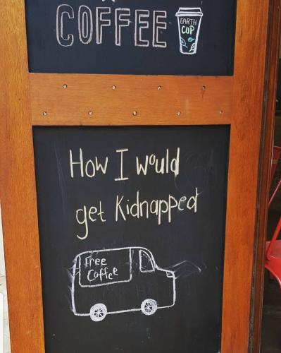 Sign at a coffee shop
