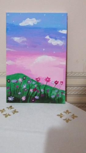 The first acrylic painting