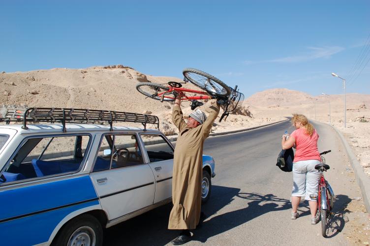 Cycling to the Valley of the Kings.