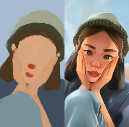 Técnica de pincel digital