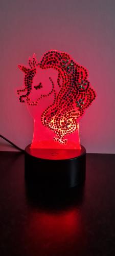 Diamond painting unicorn lampje