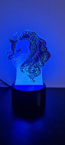 Diamond painting unicorn lampje