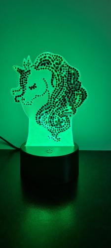 Diamond painting unicorn lampje