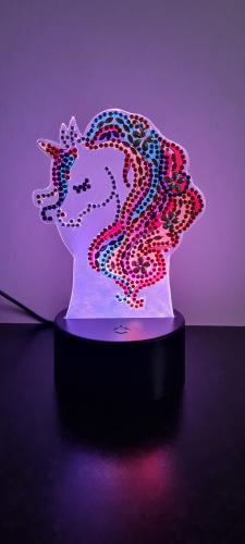 Diamond painting unicorn lampje