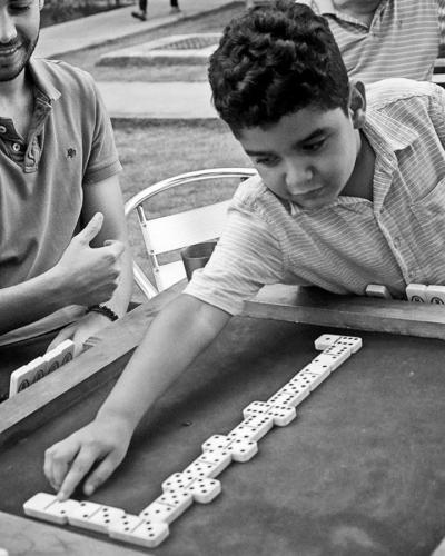 El domino juego de mesa. 