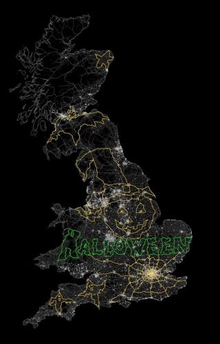 La imagen Halloweenesca más grande del mundo hecha con GPS