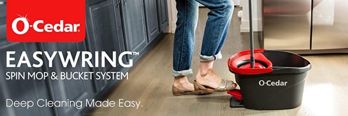 O-Cedar EasyWring Microfiber Spin Mop Bucket Floor Cleaning System