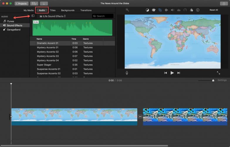 Muziek toevoegen aan iMovie