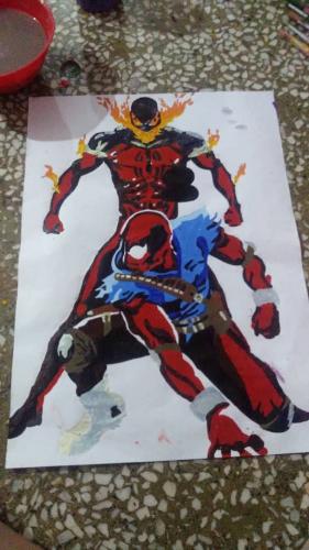 Pintura de Scarlet Spiderman