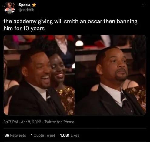 Will Smith Banned from Oscars for 10 Years after Chris Rock Slap But These Memes Hit Hard