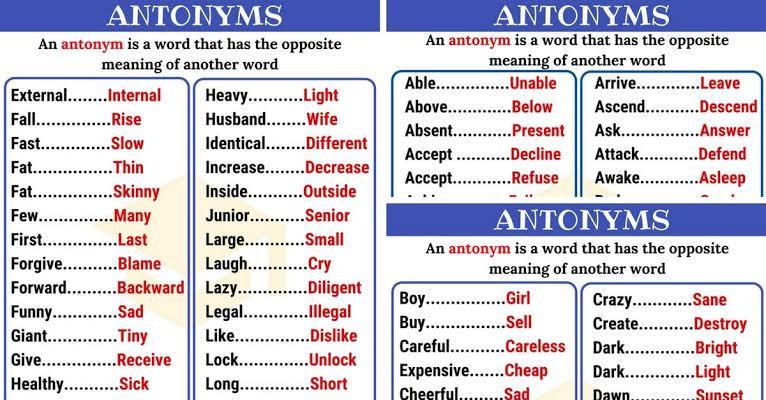 What are Antonyms?