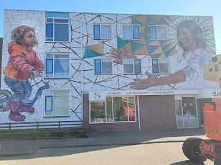 Muurschildering Shoetime...