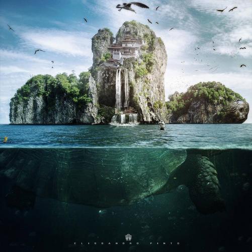 Photoshop Surreal &amp; Fantasy Manipulation -Big Turtle 