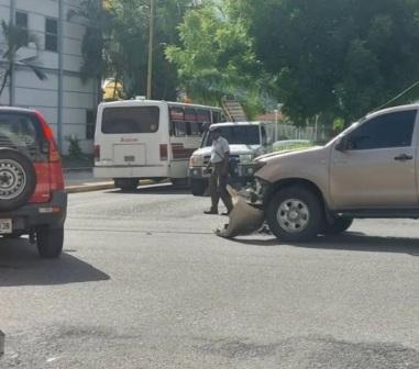 Big collision between cars.
