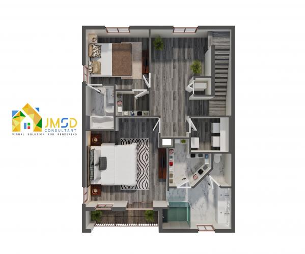Residential Home Floor Plan Rendering Visualization San Diego California