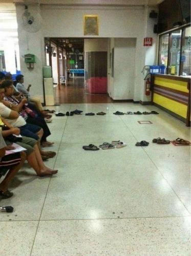 Waiting in line.🚶