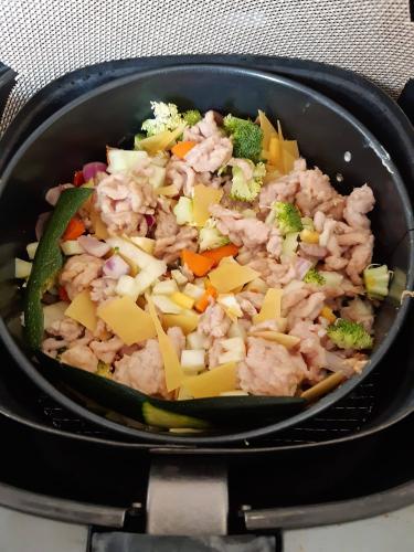 Airfryer courgettelasagne