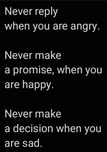 Never Reply When You Are Angry