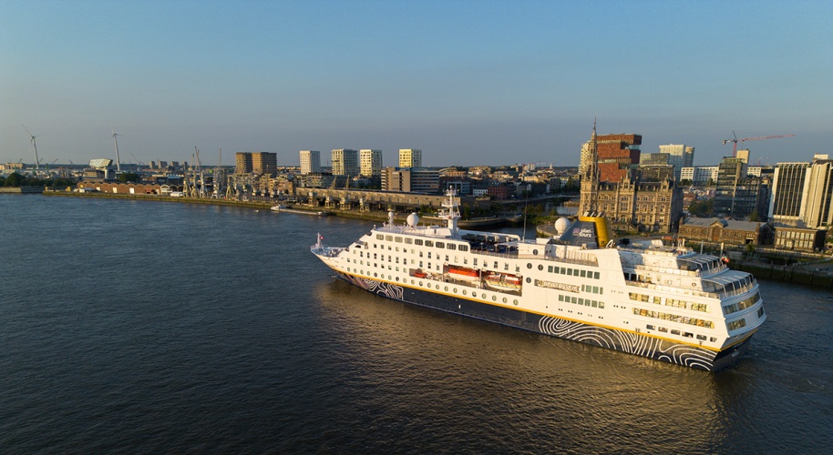 The cruise ship Hamburg visits Antwerp