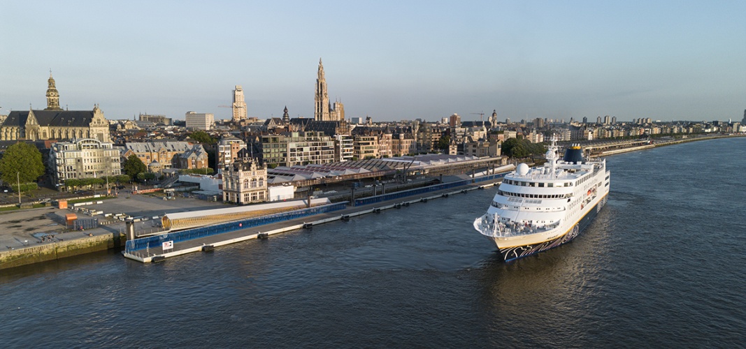 The cruise ship Hamburg visits Antwerp