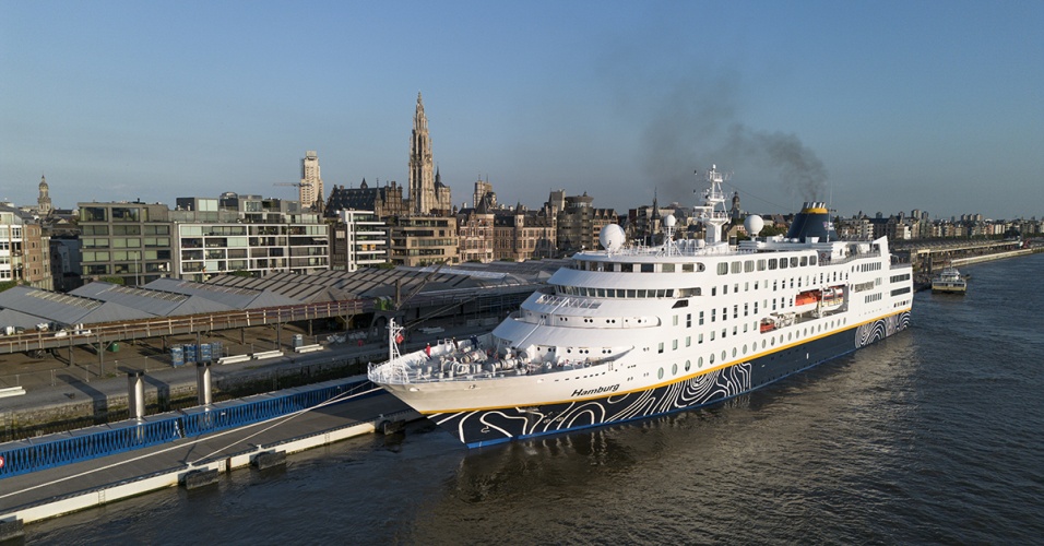 The cruise ship Hamburg visits Antwerp