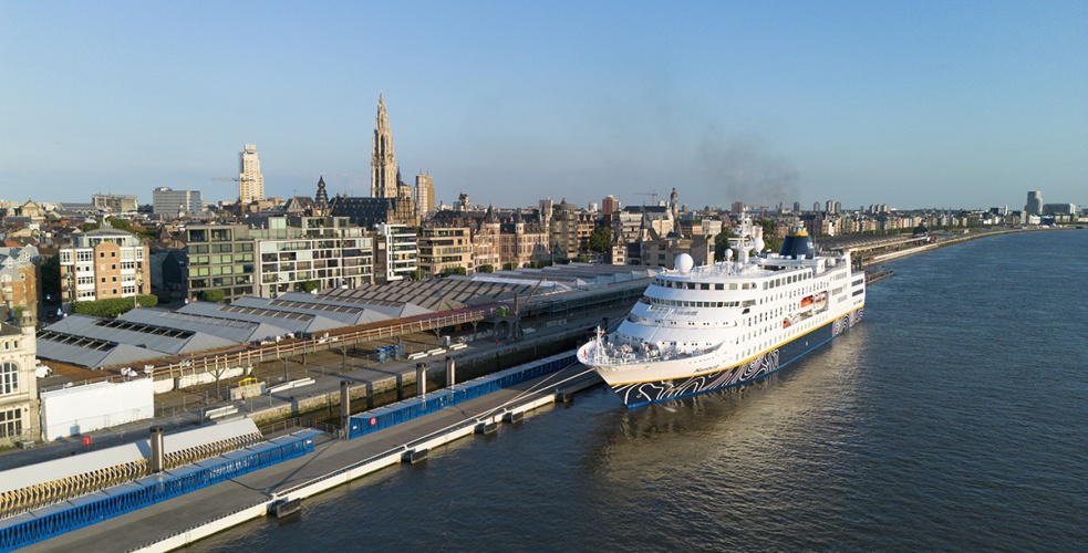 The cruise ship Hamburg visits Antwerp