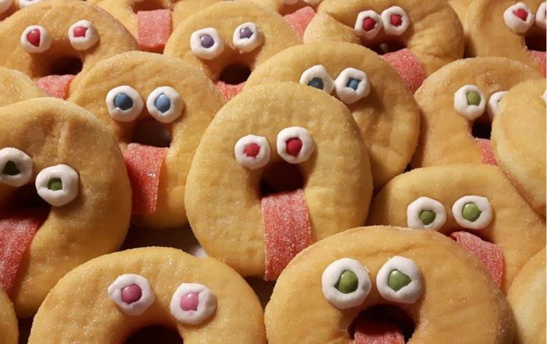 Cute treat of donuts made