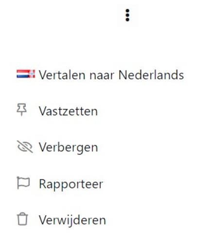 Ik mis: een reactie kunnen bewerken.